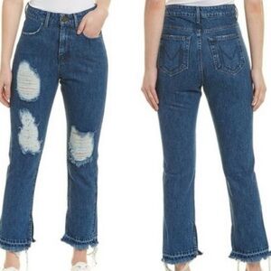 SHOW ME YOUR MUMU Brooklyn High Waisted Straight Frayed Split-Hem